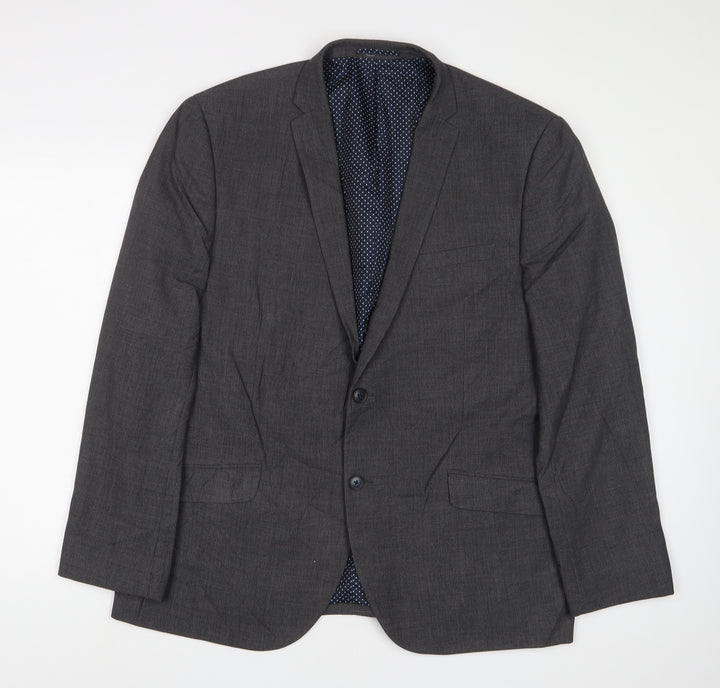 NEXT Mens Grey Polyester Jacket Suit Jacket Size 46 Regular