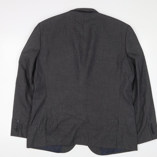 NEXT Mens Grey Polyester Jacket Suit Jacket Size 46 Regular