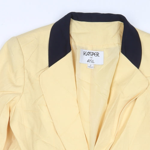Kasper Womens Yellow Jacket Blazer Size 8 Button