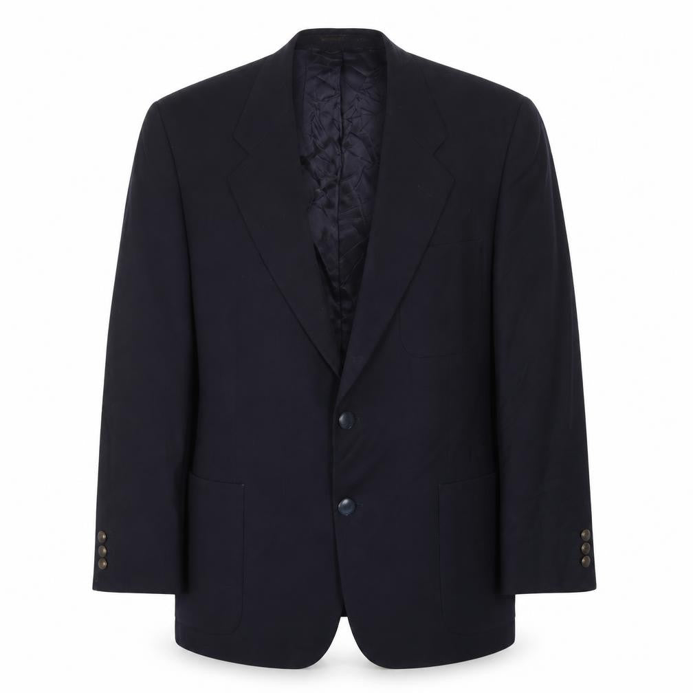 Front view of Marks & Spencer men’s blue wool jacket suit jacket, size 40, regular