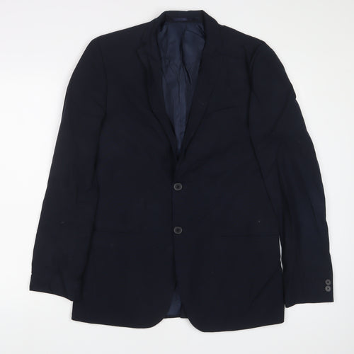 Limehaus Mens Blue Polyester Jacket Suit Jacket Size 38 Regular