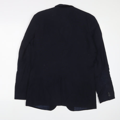 Limehaus Mens Blue Polyester Jacket Suit Jacket Size 38 Regular