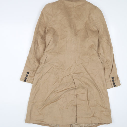 Zara Womens Brown Overcoat Coat Size M Button - Pockets