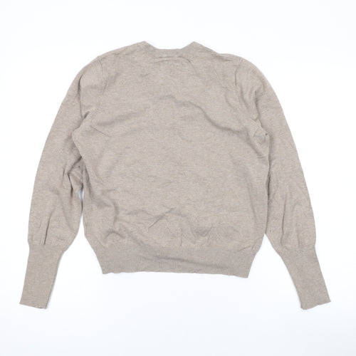 Marks and Spencer Womens Beige Round Neck Viscose Cardigan Jumper Size 12