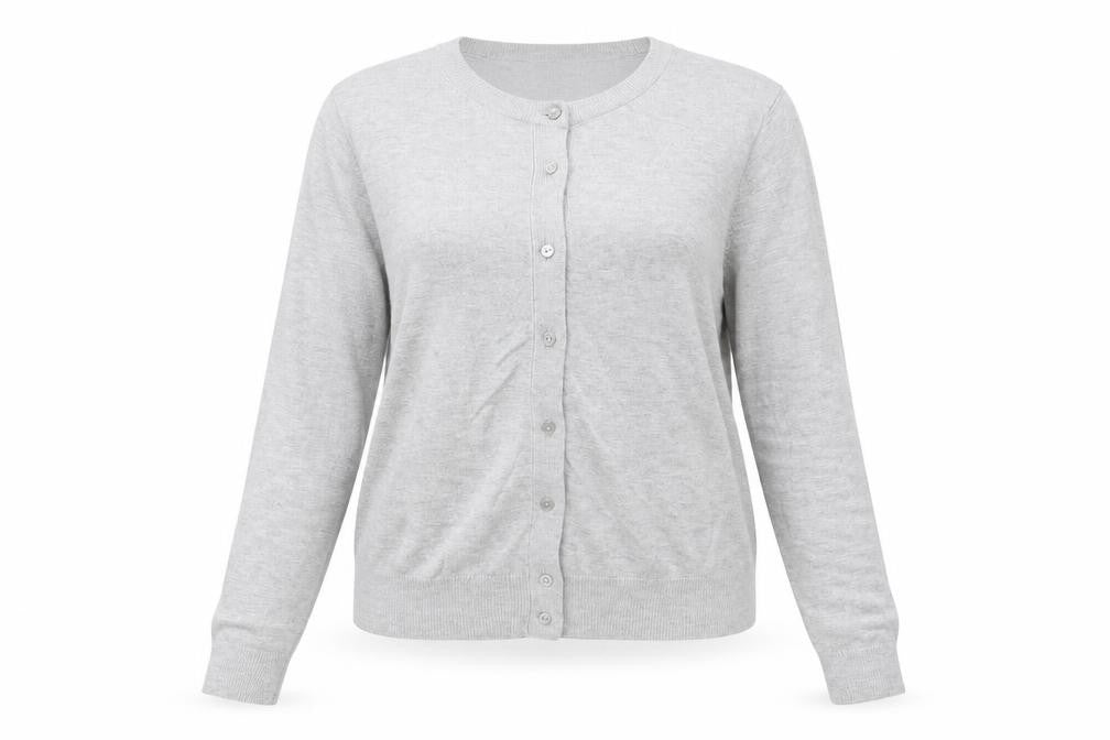 Marks and Spencer Womens Grey Round Neck Viscose Cardigan Jumper Size 14