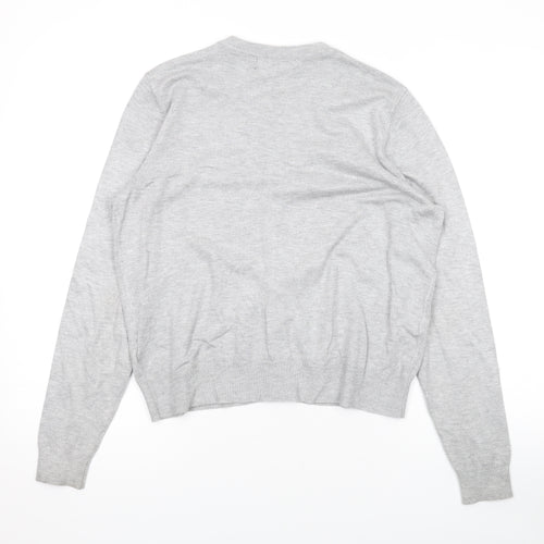 Marks and Spencer Womens Grey Round Neck Viscose Cardigan Jumper Size 14