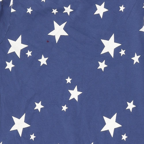 John Lewis Womens Blue Geometric Cotton Top Nightshirt Size 14 - Star Print