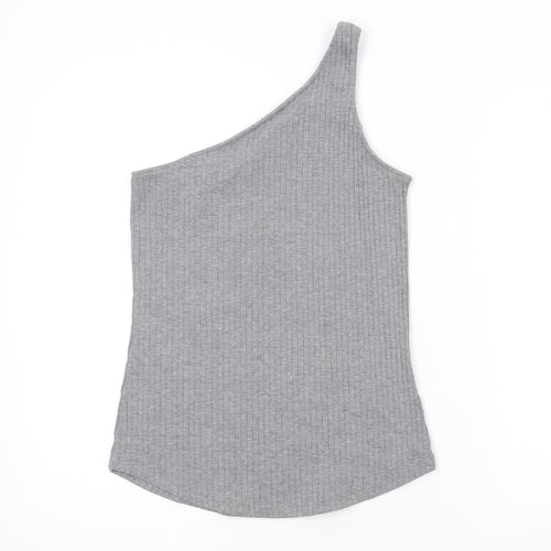 H&M Womens Grey Polyester Basic Tank Size S One Shoulder