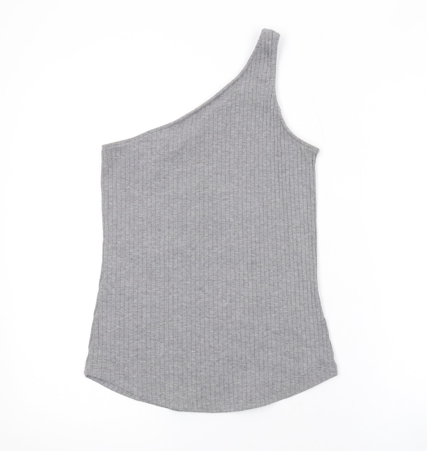 H&M Womens Grey Polyester Basic Tank Size S One Shoulder