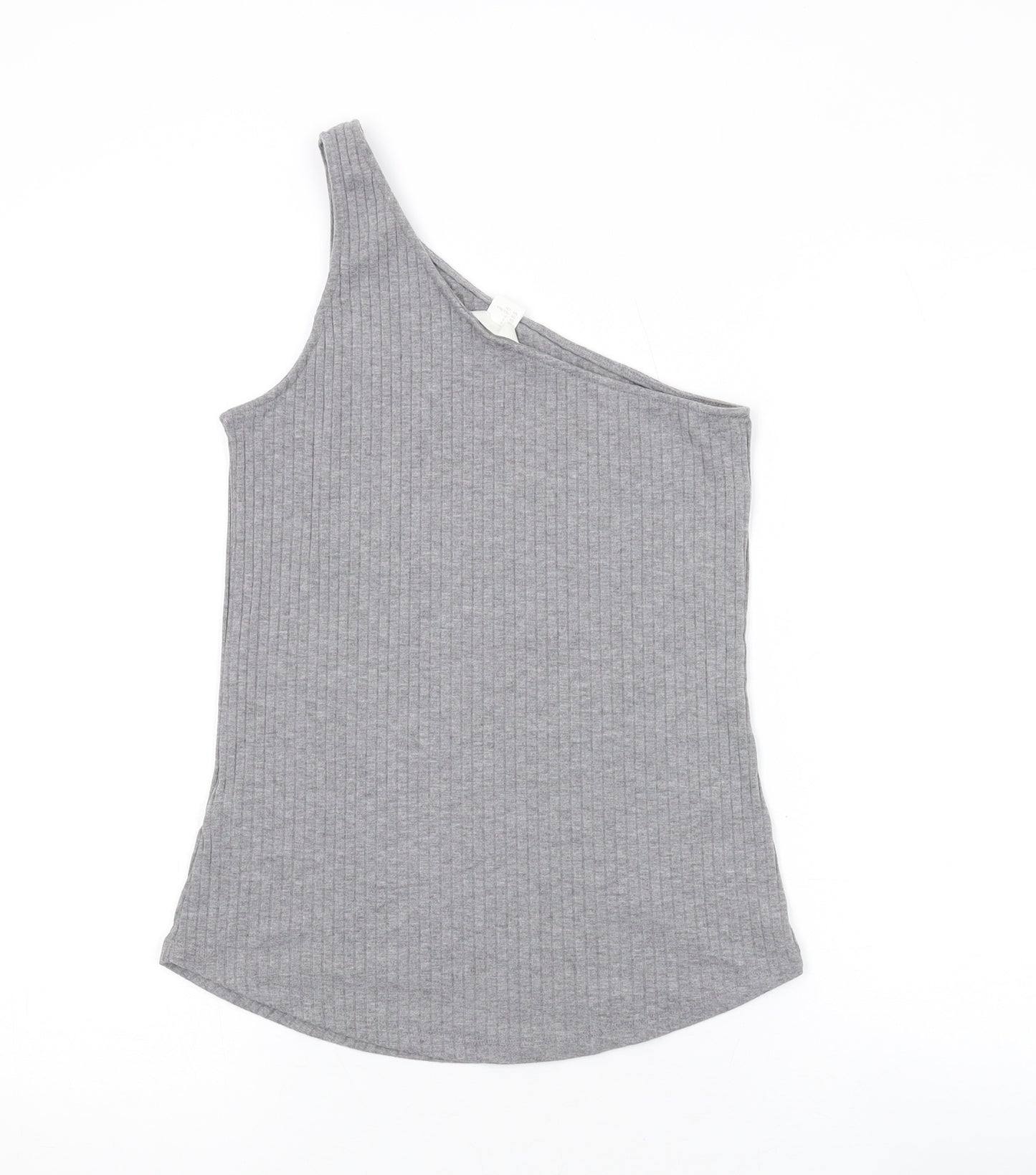 H&M Womens Grey Polyester Basic Tank Size S One Shoulder