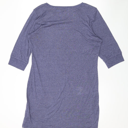 Marks and Spencer Womens Blue Polyester Basic T-Shirt Size 18 Round Neck