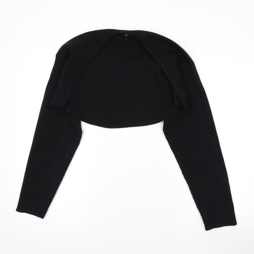 NEXT Womens Black V-Neck Acrylic Shrug Jumper Size M