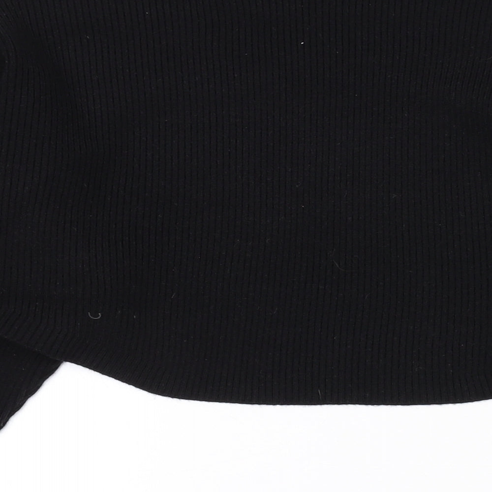 NEXT Womens Black V-Neck Acrylic Shrug Jumper Size M