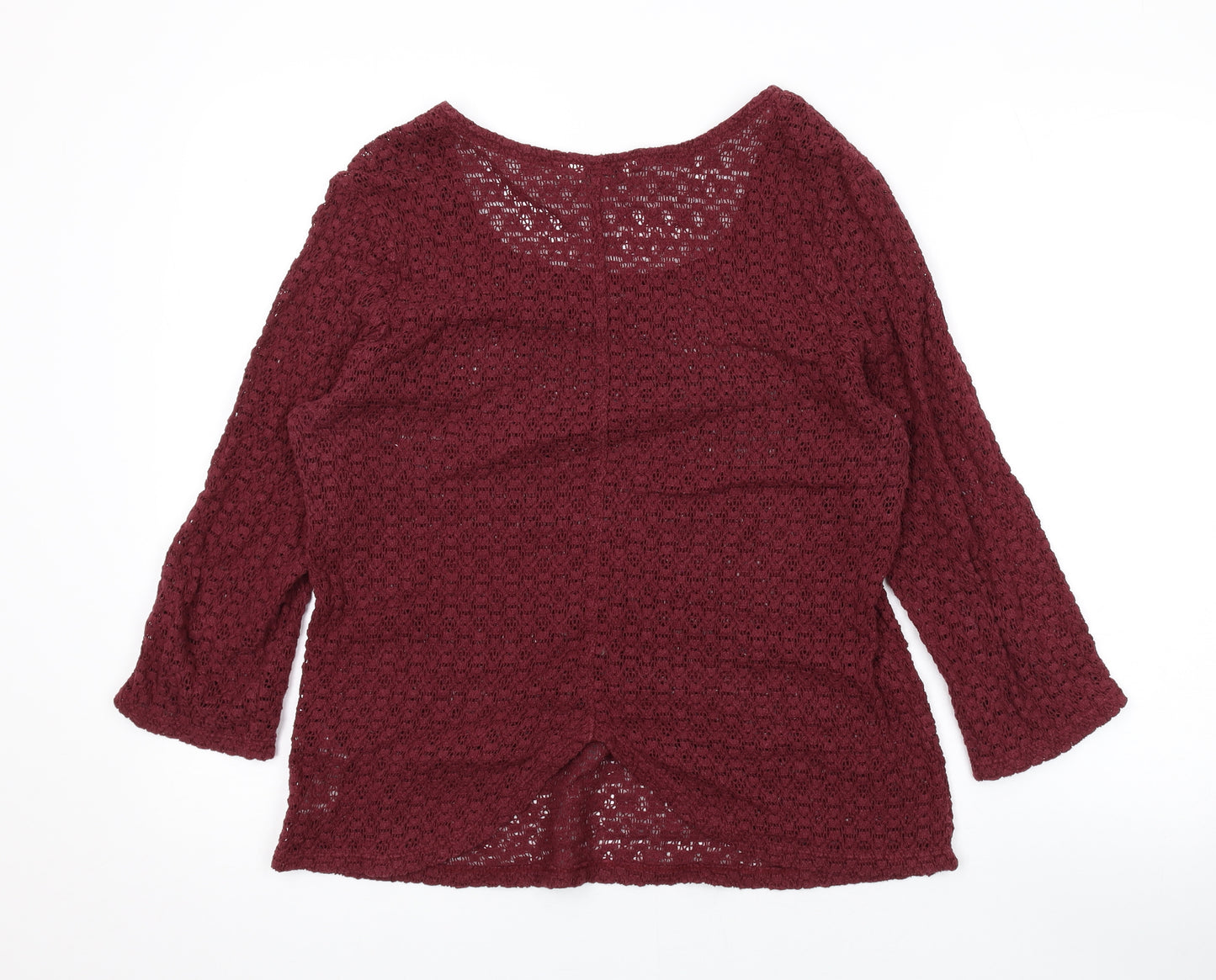 Fat Face Womens Red Round Neck Cotton Pullover Jumper Size 12