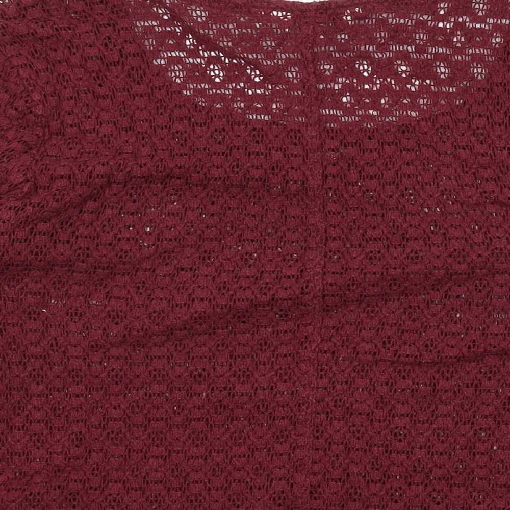 Fat Face Womens Red Round Neck Cotton Pullover Jumper Size 12