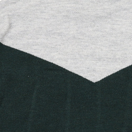 VERO MODA Womens Green Round Neck Geometric Acrylic Pullover Jumper Size XS