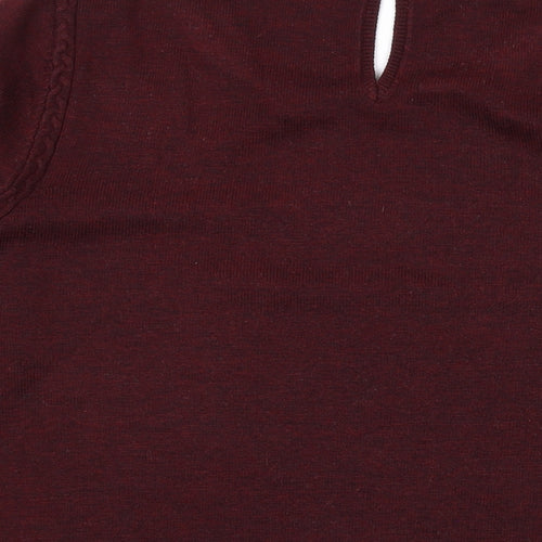 Monsoon Womens Red Round Neck Polyester Pullover Jumper Size 12