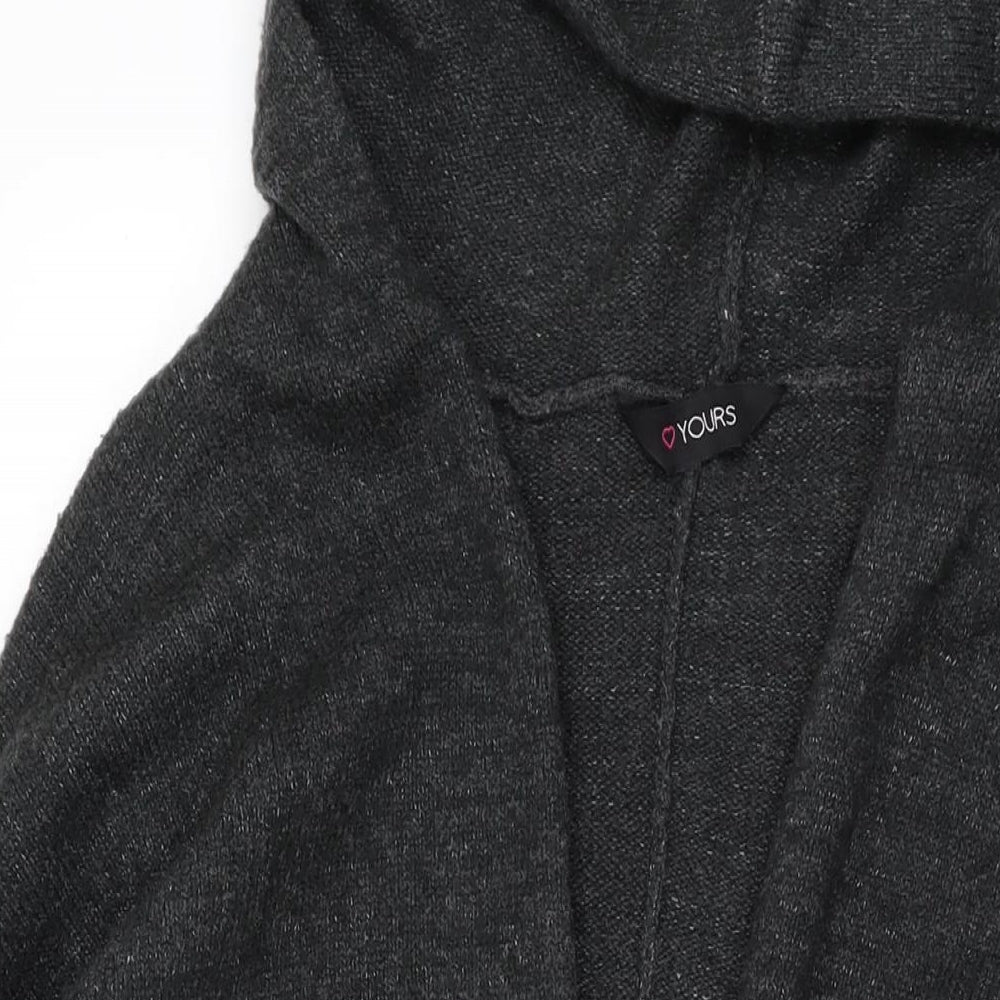 Yours Womens Grey V-Neck Acrylic Cardigan Jumper Size 22