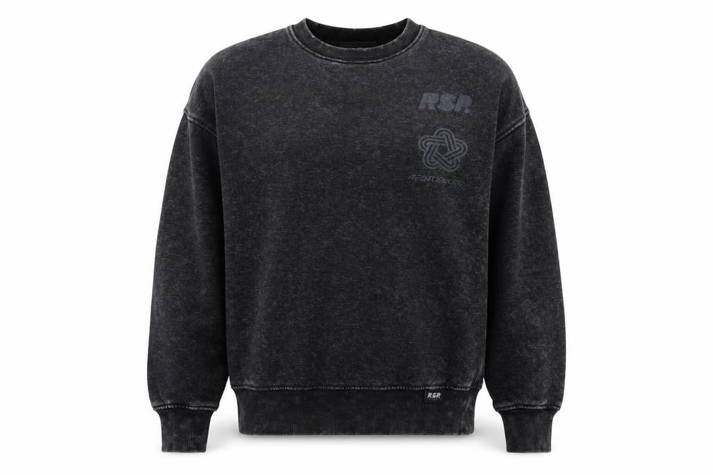 Front view of Ripstop women’s grey cotton pullover sweatshirt, size S, pullover