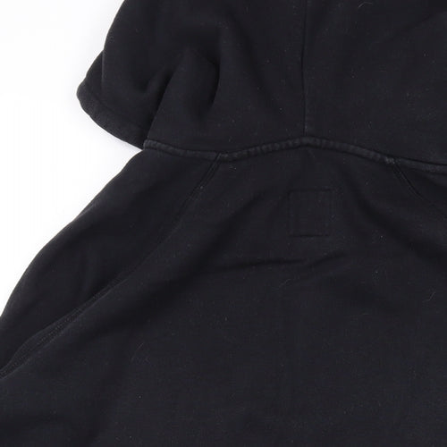 Jack Wills Womens Black Cotton Full Zip Hoodie Size 14 Zip