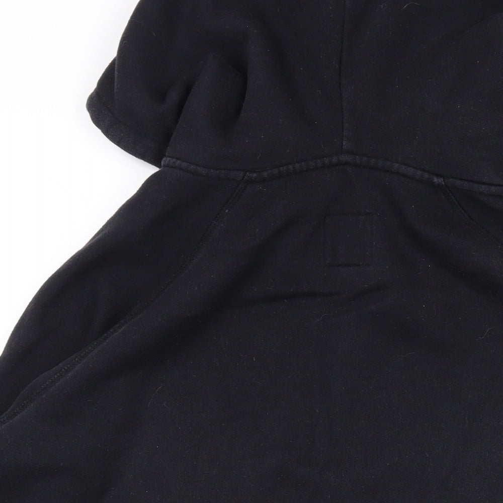 Jack Wills Womens Black Cotton Full Zip Hoodie Size 14 Zip
