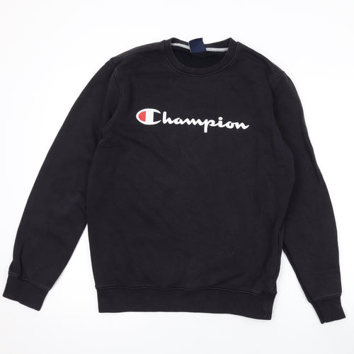 Champion Mens Black Cotton Pullover Sweatshirt Size M