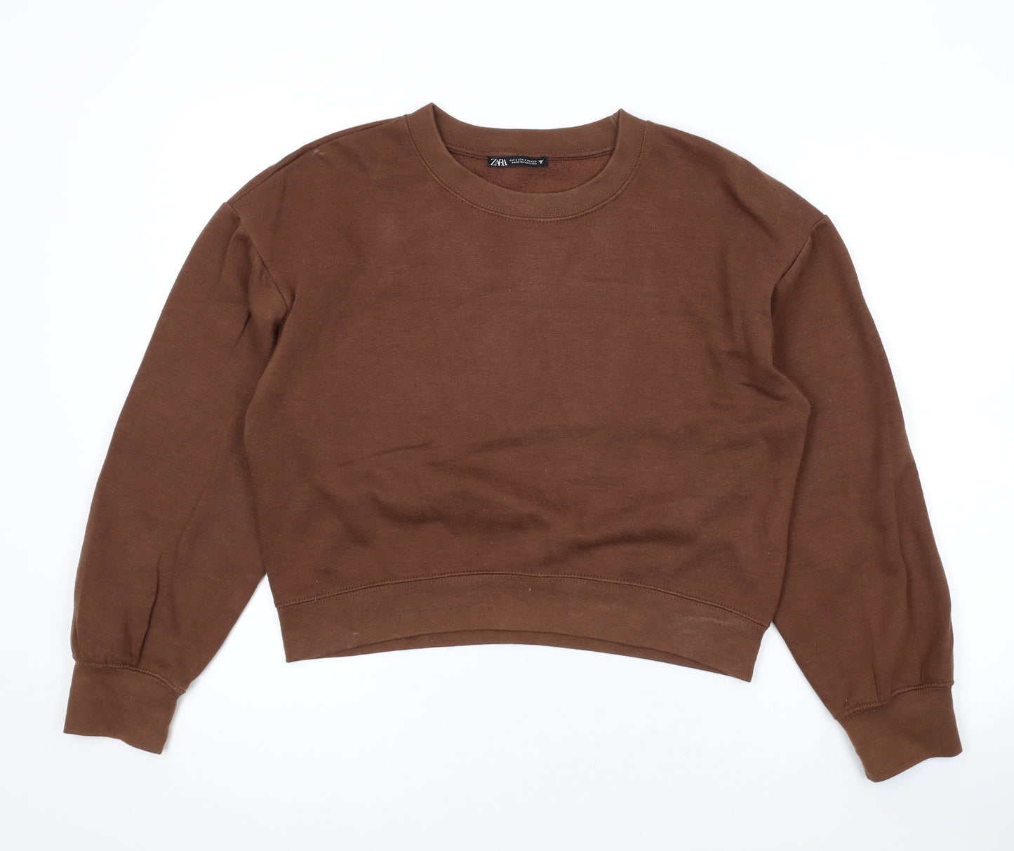 Zara Womens Brown Polyester Pullover Sweatshirt Size S Pullover