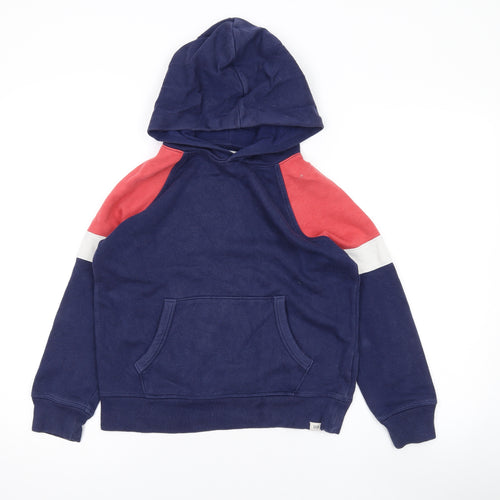 Gap Boys Blue Colourblock Cotton Pullover Hoodie Size M Pullover