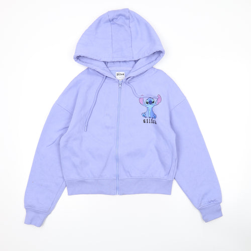 Disney Womens Purple Polyester Full Zip Hoodie Size XS Zip - Stitch