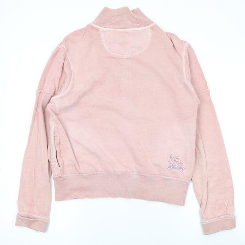 Fat Face Womens Pink Cotton Full Zip Sweatshirt Size 12 Zip