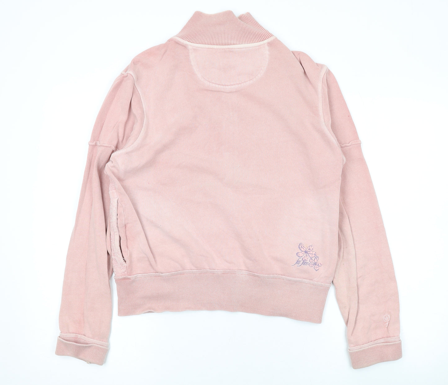 Fat Face Womens Pink Cotton Full Zip Sweatshirt Size 12 Zip