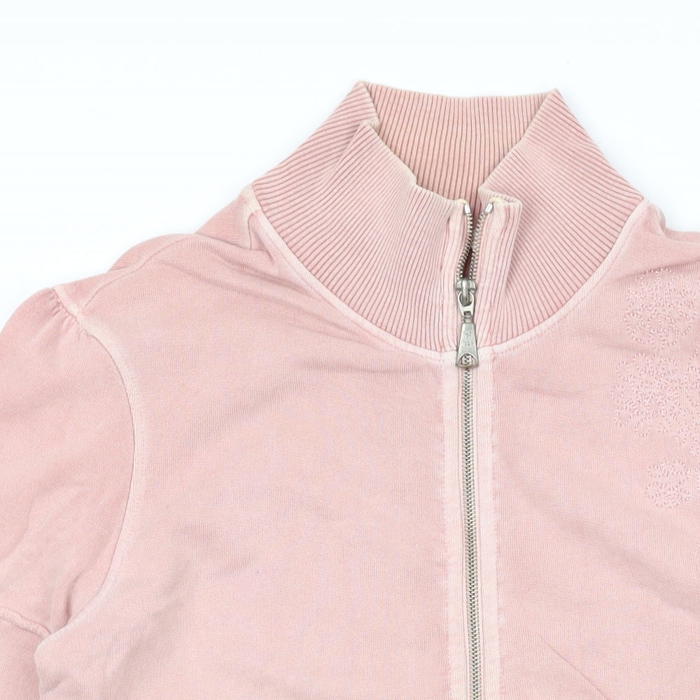 Fat Face Womens Pink Cotton Full Zip Sweatshirt Size 12 Zip