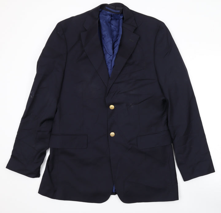 The House of Bruar Mens Black Wool Jacket Suit Jacket Size 40 Regular