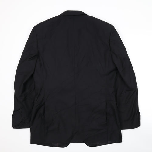 1860 Menswear Mens Black Polyester Jacket Suit Jacket Size 38 Regular