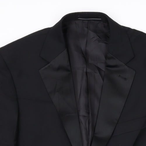1860 Menswear Mens Black Polyester Jacket Suit Jacket Size 38 Regular