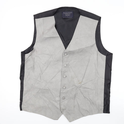Lloyd Attree & Smith Mens Grey Polyester Jacket Suit Waistcoat Size L Regular