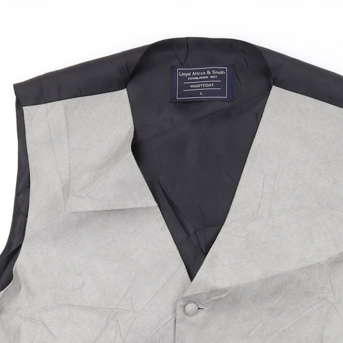 Lloyd Attree & Smith Mens Grey Polyester Jacket Suit Waistcoat Size L Regular