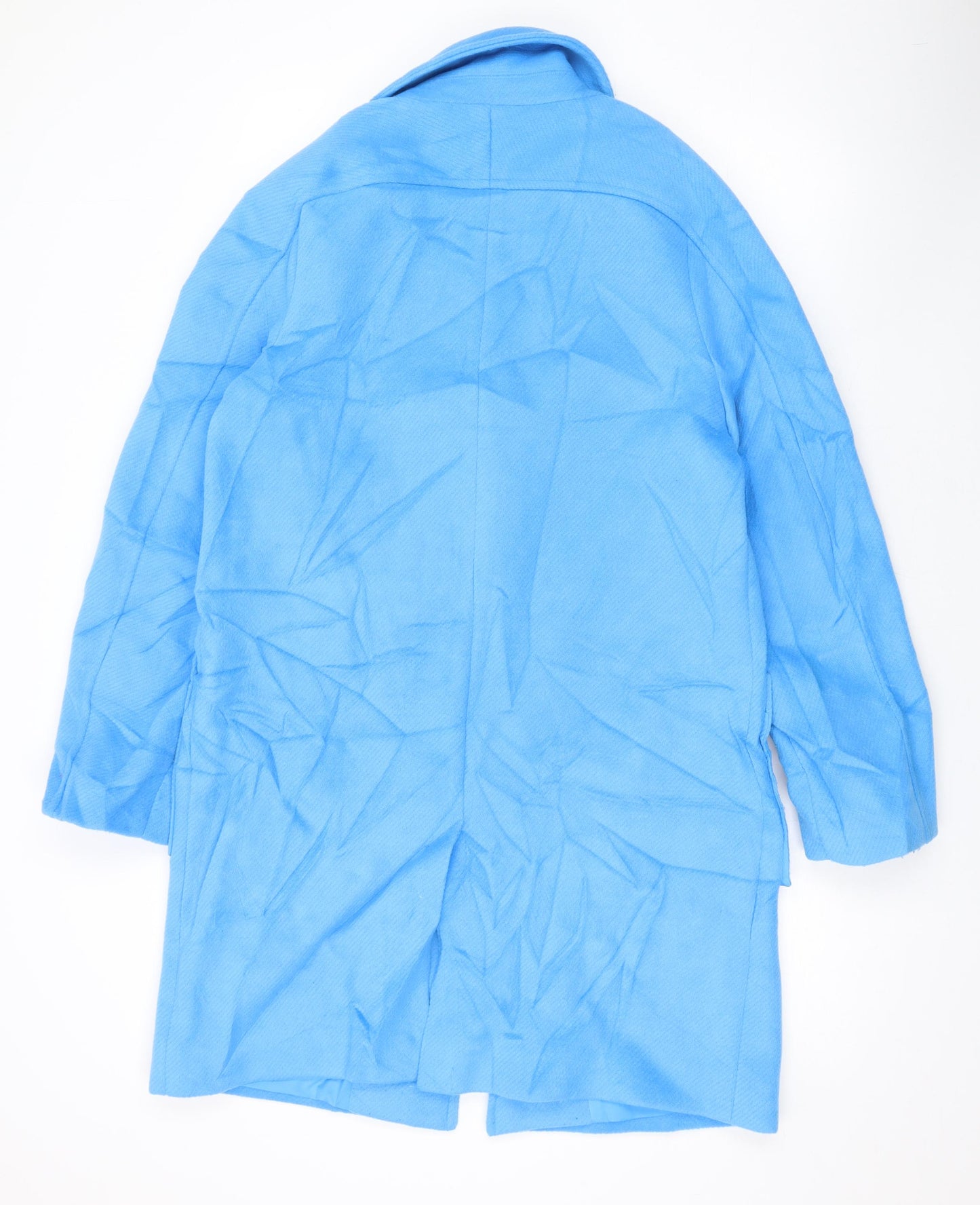 Marks and Spencer Womens Blue Overcoat Coat Size 10 Button