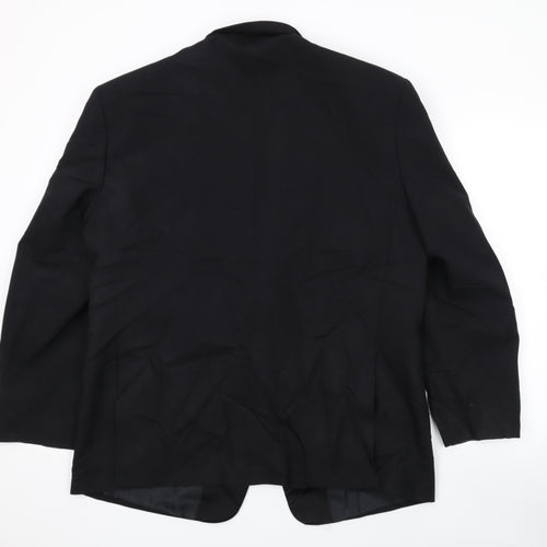 Greenwoods Classic Mens Black Polyester Jacket Suit Jacket Size 42 Regular