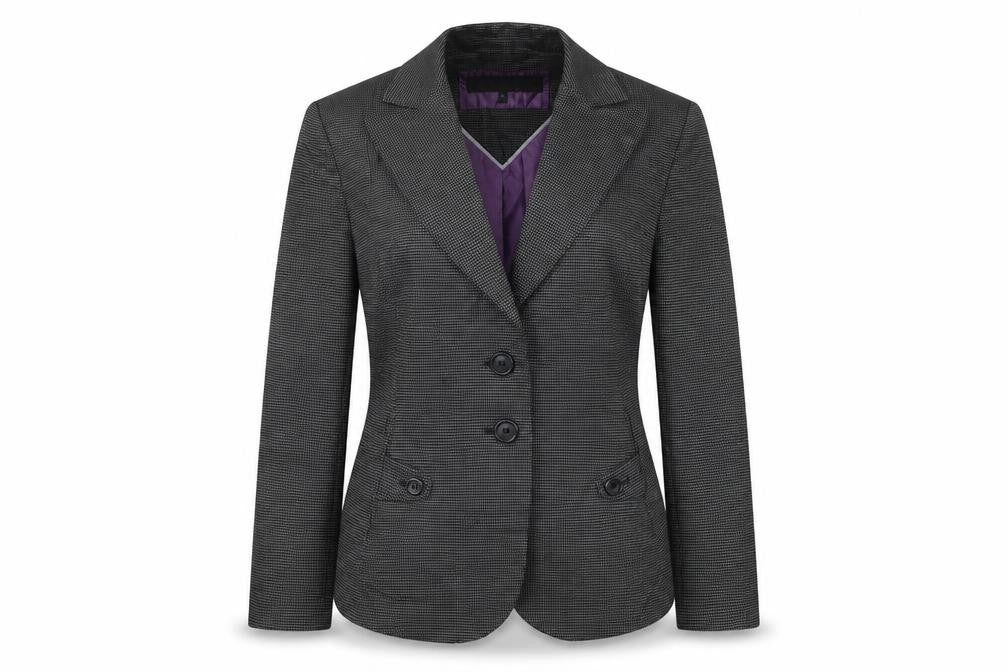 Front view of Next women’s black jacket blazer, size UK 8, button