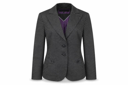 Front view of Next women’s black jacket blazer, size UK 8, button