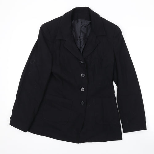 Anne Brooks Womens Black Jacket Blazer Size 6 Button