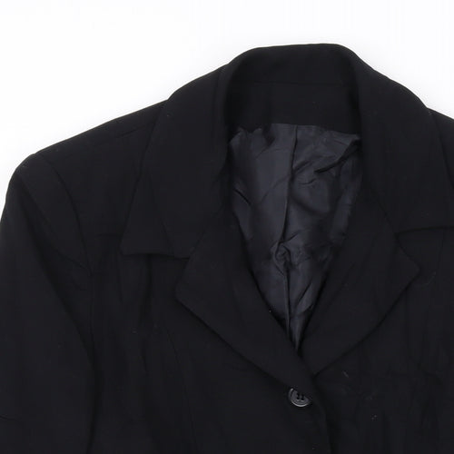 Anne Brooks Womens Black Jacket Blazer Size 6 Button