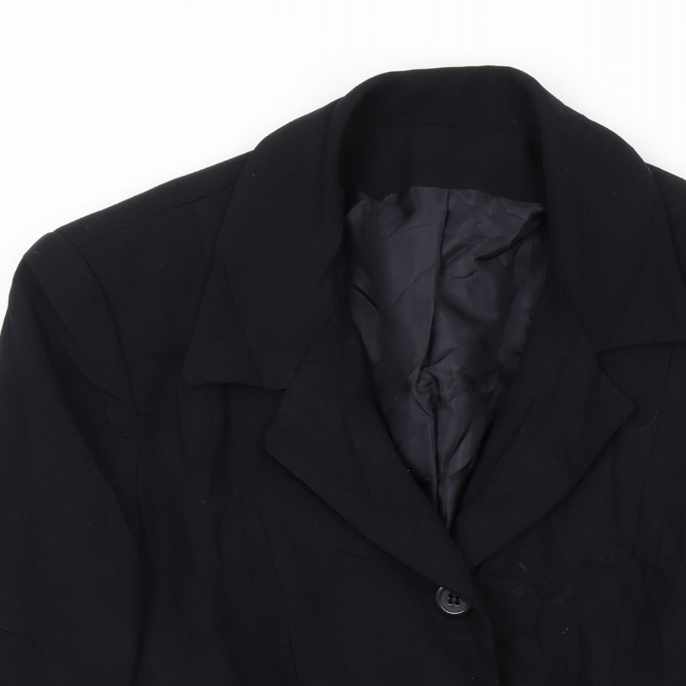 Anne Brooks Womens Black Jacket Blazer Size 6 Button
