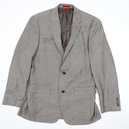 Afant Mens Grey Polyester Jacket Suit Jacket Size 38 Regular