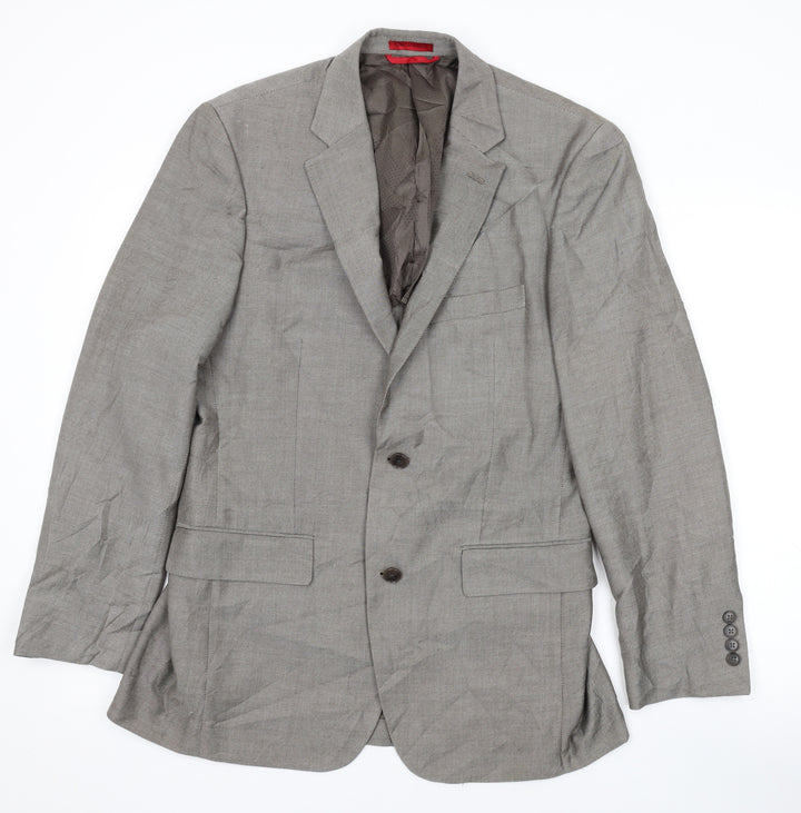 Afant Mens Grey Polyester Jacket Suit Jacket Size 38 Regular