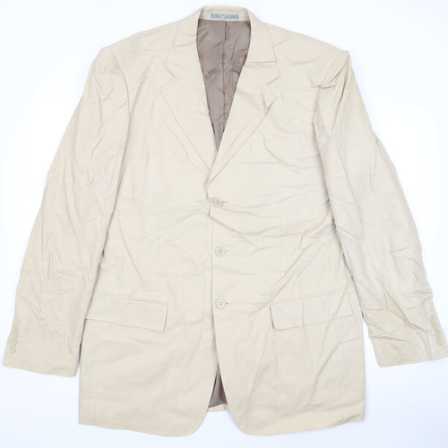 Butler and Webb Mens Beige Linen Jacket Suit Jacket Size 42 Regular