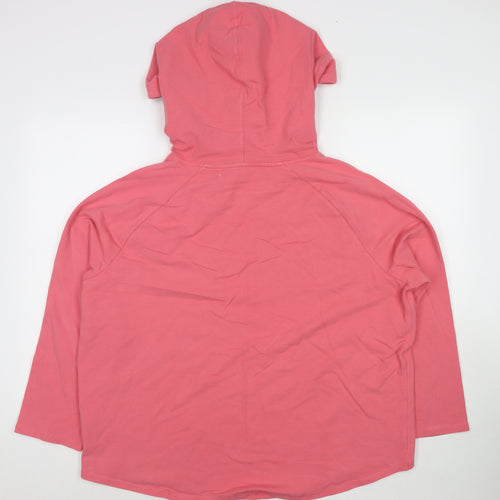White Stuff Womens Pink Cotton Pullover Hoodie Size 18 Pullover