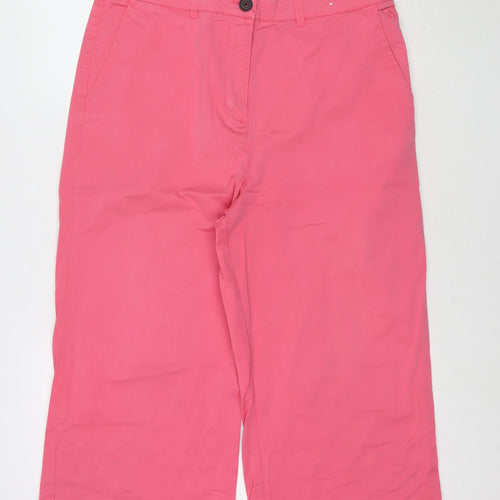 Joules Womens Pink Cotton Trousers Size 14 L20 in Regular Zip