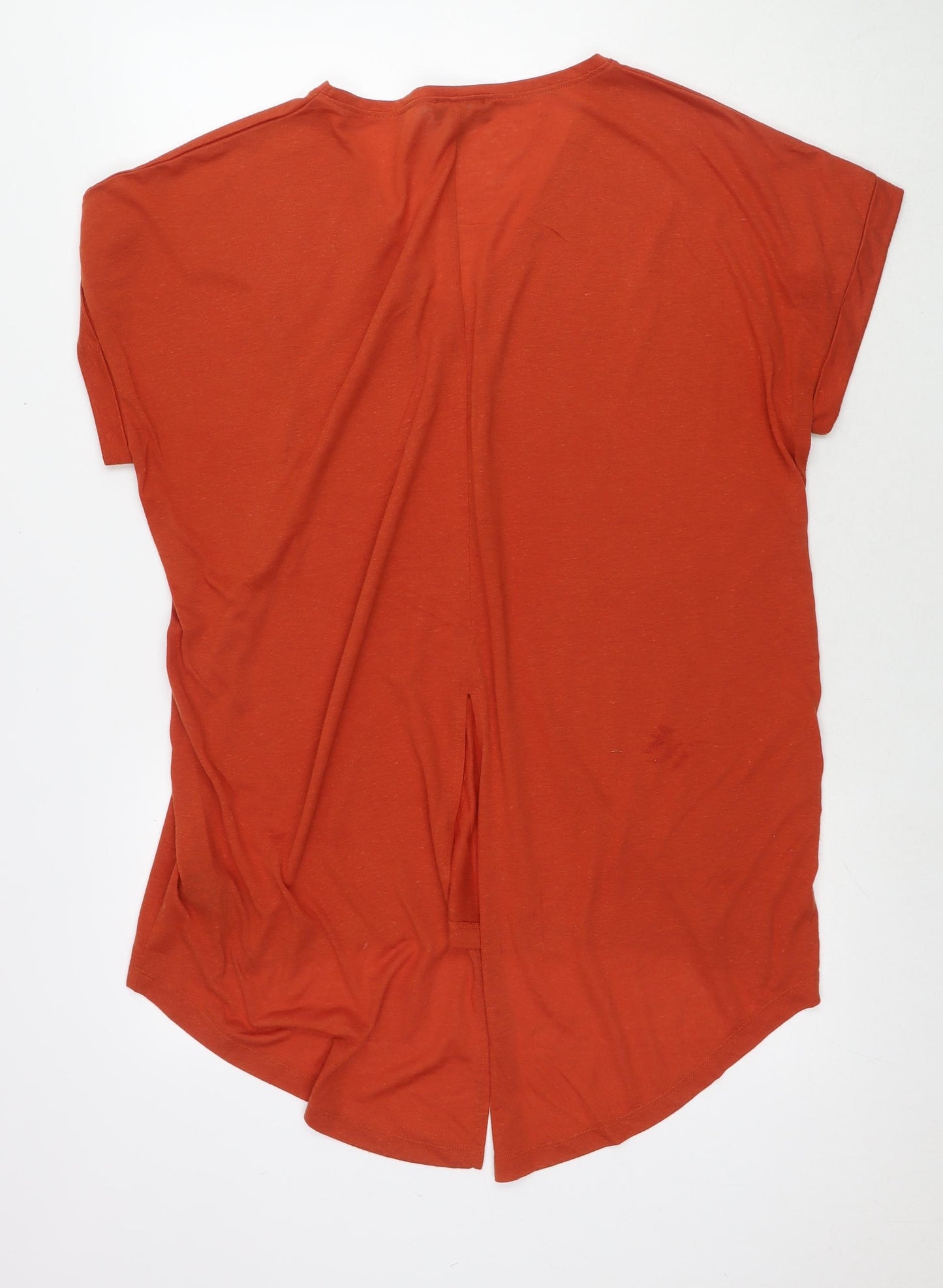 New Look Womens Brown Polyester Basic T-Shirt Size 20 Round Neck - Tie Detail Front